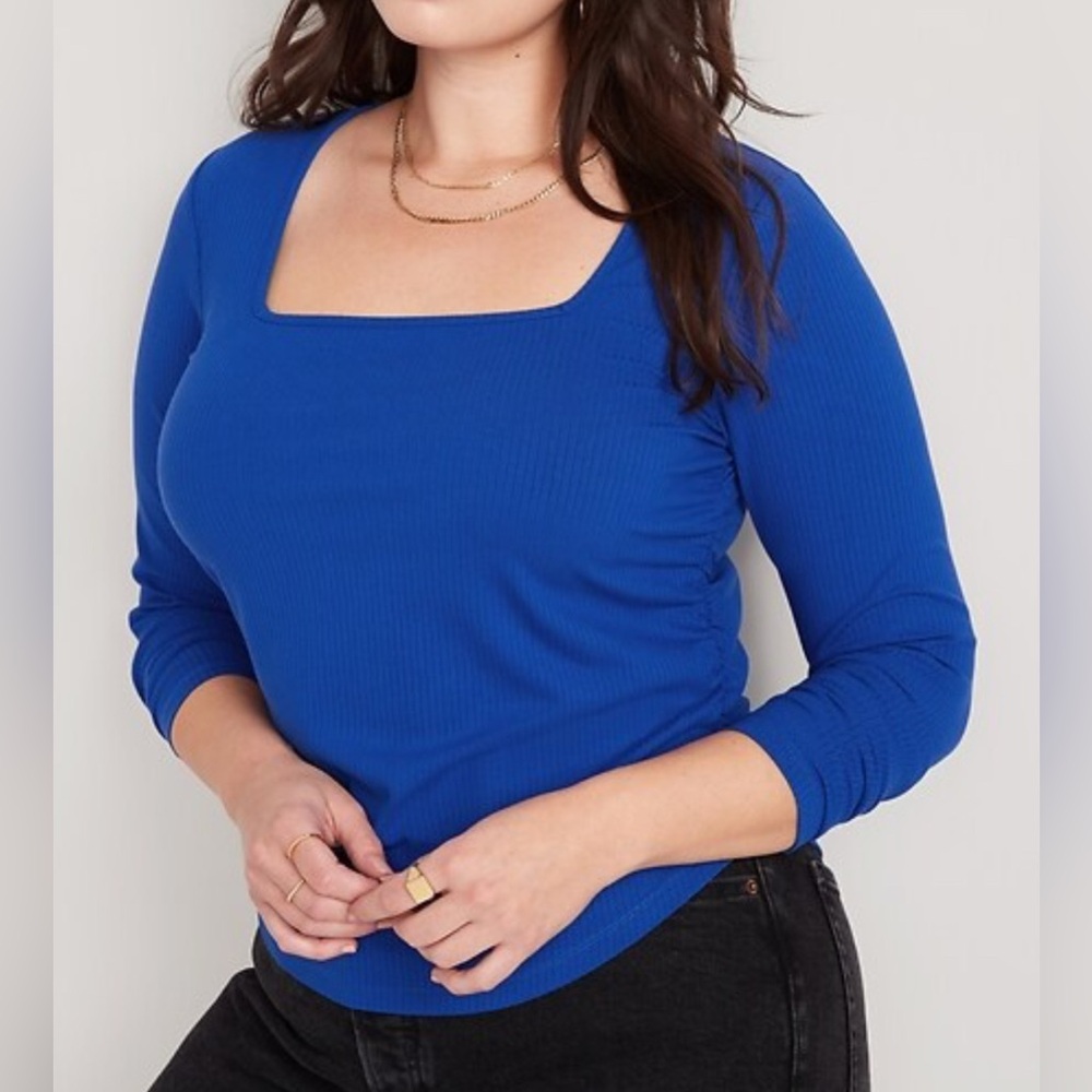 🦋NWT🦋 Chico's Royal Blue Square Neck Blouse